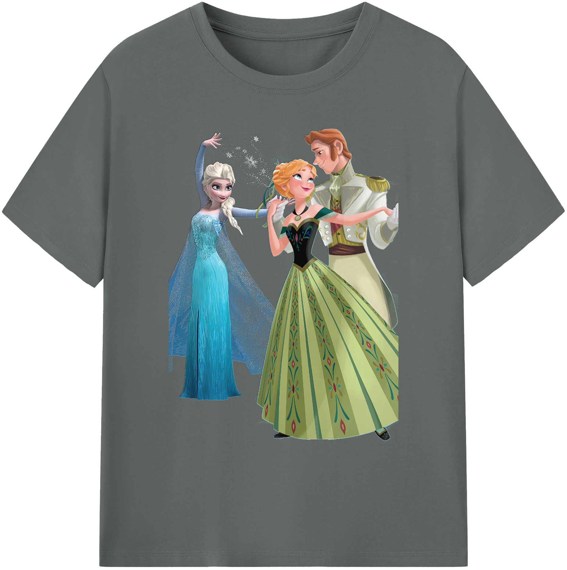（画像用） アナと雪の女王 アンナ エルサ Frozen Anna Elsa 綿100％ メンズ半袖Tシャツ｜肌触りやわらか＆通気性